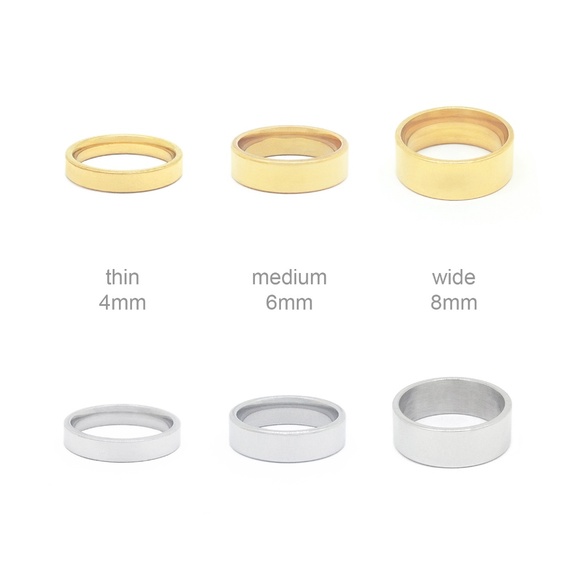 Ring Band Stainless Steel Medium Silver - Picture 4 of 4